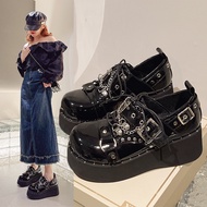 Niche Super Thick-Soled Big-Toed Shoes Single Shoes Women Heightening Platform Sole Cyberp y2k Gothi