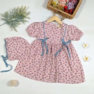 Tunik Dress anak dan bayi usia 1 2 3 4 5 6 tahun cewek - dress bahan katun rayon - daster anak - dress anak motif bunga - midi dress anak - gaun anak - baju gamis dress bayi dan anak perempuan bulanan tahun