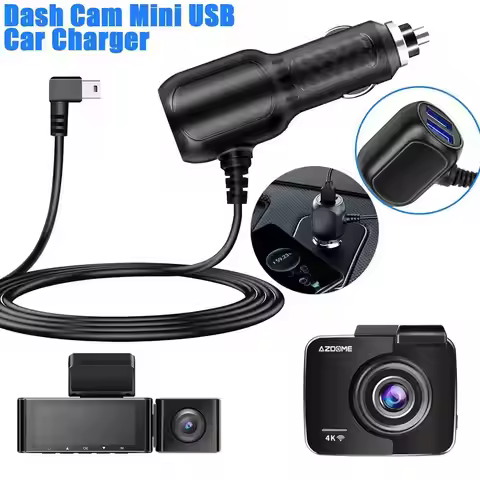 Mini USB Car Charger 3.5meter 5V 3A With USB Ports for AZDOME M550 Pro Car DVR Dash Camera GPS Video