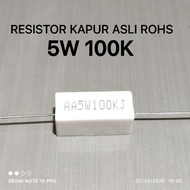 (QTY 5 PCS) 5W 5WATT 100K 100K KILO ROHS ORIGINAL CHALK RESISTORS