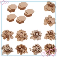 [meteorbdMY] 00/200 Pieces Hexagon Shapes MDF Cutouts Wood Wooden Embellishments Shapes for DIY Craf