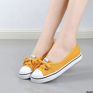 Canvas Shoes Spring and Summer White Shoes Korean Style Low-Cut Shoes Lazybones' Shoes Flat 2023 Fem