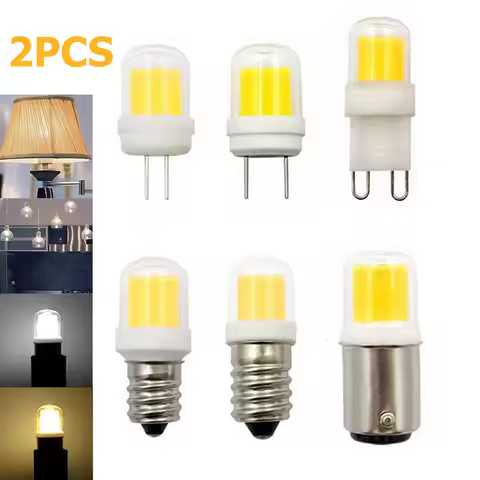 2pcs 5W COB LED Light Bulb G4 G8 G9 E11 E12 E14 BA15D BA15S Glass + Ceramic Bulbs 3000K-6000K 110V 2