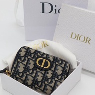 【近新閒置品♥️可以送禮】Dior 迪奧 30 Montaigne 藍色花紋 卡包 零錢包 短夾