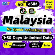 Wefly Malaysia eSIM 5G 1-30 Days 500MB-10GB Unlimited Data eSIM Malaysia SIM Card Celcom Digi