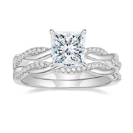 2ct Wedding Rings for Women Princess Cut Bridal Ring Sets Cubic Zirconia Engagement Rings Twisting I