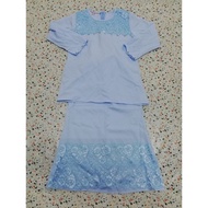 JAKEL LARA ALANA PRELOVED BAJU KURUNG BUDAK SAIZ 6 BABY BLUE ORI JAKEL