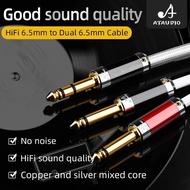 Hifi Stereo 6.35mm to Dual 6.5mm Cable Hi-End 6.35mm to 2x 6.35mm Mono Plug Cable For Amplifier Mixe