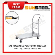 【SUNSTEEL】Stainless Steel Foldable Platform Trolley / Hand Truck Trolley