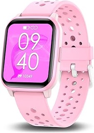 HENGTO Kids Smart Watch for Girls Boys, IP68 Fitness Activity Tracker Watch with Sleep Mode, Pedometers,Waterproof Kids Watch with 20 Sports Modes, Great Gift for Age 6+ Kids Teens (Pink)