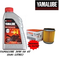 YAMALUBE 20W-50 4T(0.85L) / MOTORCYCLE ENGINE OIL + YAMAHA ORIGINAL OIL FILTER  / PENAPIS MINYAK / LC135 / SRL115 FI