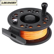 LAKAMIRY Fly Reel, Lightweight Pre-Loaded Line Fly Fishing Reel, Portable Left/Right Hand Fly Wheel 