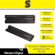 WD BLACK SN850X NO Heatsink NVME Gen4x4 SSD - 1TB/2TB