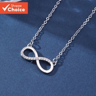 Infinity Symbol Pendant Necklace with Zircon Stylish Letter '8' Jewelry for Women