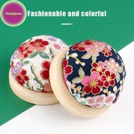 Cheesenm Vintage Embroidery Pin Cushions Half Round Pin Pad With Wooden Base Needle Holder For DIY C