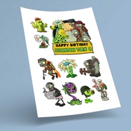 PLANTS VS ZOMBIES CUSTOM NAME & AGE [JPEG FORMAT/FILE] [CAKE TOPPER] [PRINT SENDIRI/PRINT YOURSELF]