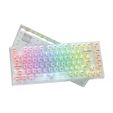 Womier K75 White 75% Percent Mechanical Gaming Keyboard 82 Keys Gasket Wired Custom Keyboard RGB Cle