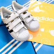 Adidas original superstar 金標  魔鬼氈 黑白 貝殼大童鞋