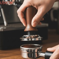 USNOW Coffee Tamper, 51/53/58MM Flat/threaded Bottom Coffee Leveler, Durable Self-rebounding Wood Ha