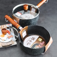 Shili Japanese-Style Black Wooden Handle Snow Flat Pot Small Soup Pot Noodle Pot Instant Noodle Pot Milk Pot Food Supplement Pot Open Fire Universal