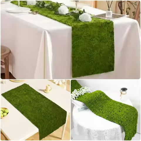 Green Artificial Grass Table Runner Length 120cm/180cm Scene Layout Moss Table Runner Width 30cm Sim