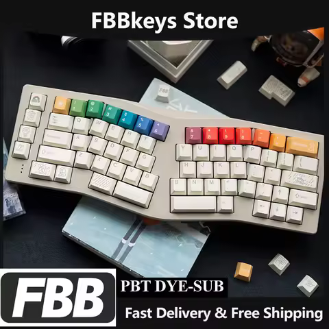 FBB Keycaps Rainbow Cherry Profile PBT Key Cap For Cherry MX Switch Mechanical Keyboard Keycap Custo