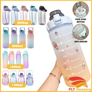 Water Bottle with reminder time Tumbler with straw scale big bottle 2Liter 2litre gym bottle sport