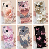 For Infinix Hot 10 Play X688C X688B / 10 Lite X657B Elegant Flower Butterfly Bow Phone Casing Soft S