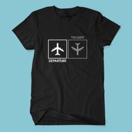 Premium Distro T-Shirt DEPARTURE ARRIVAL - Unisex Adult Aviation Airplane Aviation Hobby Shirt