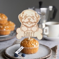 Shih Tzu cake topper, Personalized fur kids birthday topper, dog's birthday, dog party, dog props