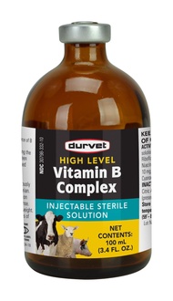 Durvet High Level Vitamin B Complex Injectable Farming Livestock Care 100ml