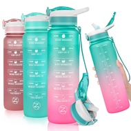 （High-end cups） Motivational Water Bottle with Straw amp;TimeLeakproof CupWater Drinking Kettle Eco-FriendlyBottle 1 Liter