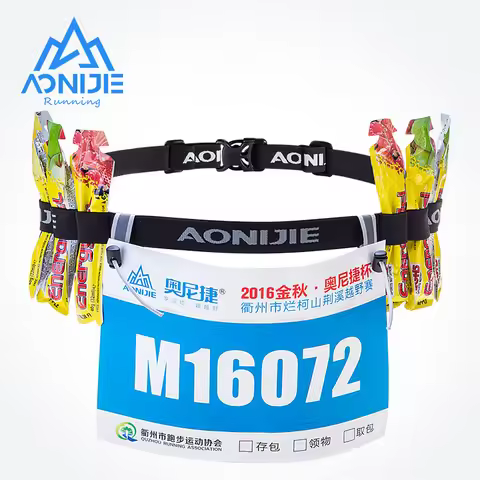 AONIJIE Unisex E4076 E4435 Running Race Number Belt Waist Pack Bib Holder For Triathlon Marathon Cyc