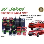 D7 SAGA VVT HI LOW BODY SHIFT ADJUSTABLE HIGH LOW SUSPENSION COILOVER 1SET 4PC