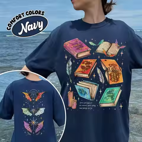 Women Retro Fan Of ACOTAR Series Two Sided Comfort Shirt The Bat Boys Velaris Book Lover Unisex Y2K 