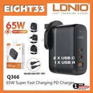 LDNIO Q366 65W SUPER FAST CHARGING CHARGER PD 65W + QC 3.0 SUPER FAST UNIVERL NOTEBOOK CHARGER ADAPT