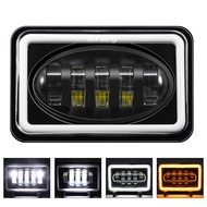 1Pcs 5 inch Car LED Headlight 4x6 Rectangle Headlamp with High/Low Beam DRL Turn Signal Compatible H
