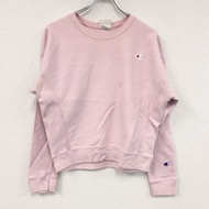 Champion 反向編織衛衣/毛衣，粉紅色，M 碼，古著