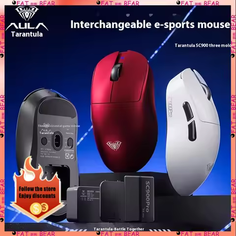 AULA SC900 Wireless Bluetooth Lightweight 8K Mouse 3395 Gaming PC Gaming Office Desktop Notebook Cus