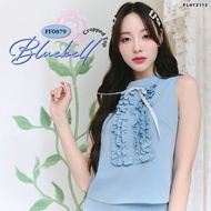 FLAT2112 FF0879 : BLUEBELL CROPPED TOP เสื้อครอป เสื้อแขนกุด เสื้อแต่งระบาย ชุดออกงาน