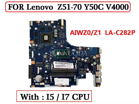 Original For Lenovo XIAOXIN Z51-70 Y50C V4000 Laptop Motherboard With I5 I7 CPU AIWZ0Z1 LA-C282P AMD