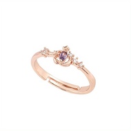 New Hot Sale Geometric Heart-shaped Ring Female Adjustable Rose Gold Personality Versatile Jewelry f