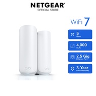 NETGEAR Orbi 370 Dual-Band WiFi 7 Mesh System - 4000 sq ft* - BE5000 5Gbps - 2-Pack (RBE372)