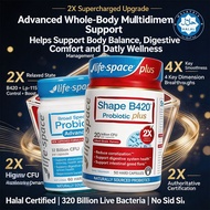 【Halal Certification】Life Space Broad Spectrum Probiotic 60 Capsules + Shape B420 Probiotic PLUS 50 