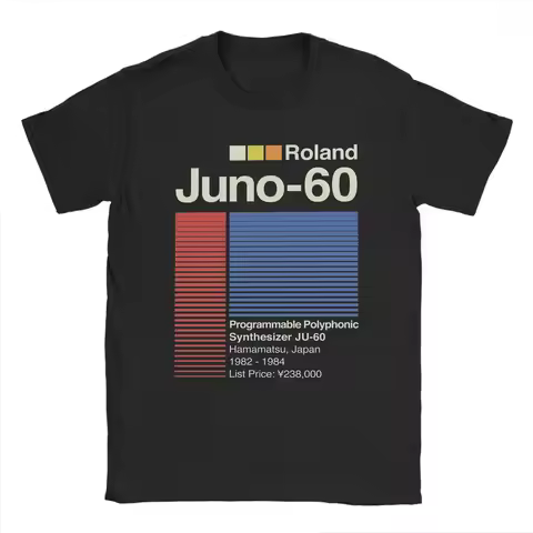 Juno 60 Horizontal Roland T-Shirt Summer Leisure T Shirts Mens Cotton O Neck 4XL 5XL 6XL Clothing Sh
