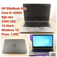 HP EliteBook 840 Core i5-4300U 8gb ram 240G SSD 15.6inch. Windows 10 Price: 7,900