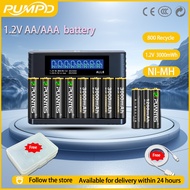 PUMPD 1.2V AA AAA NI-MH Battery 1.2V 8-Slot LCD Display Charger