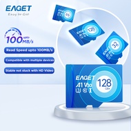 EAGET TFBE 32GB/64GB/128GB A1 V30 U3 TF Micro SD Memory Card, up to 100MB/s Read Speed, 24h Loop Rec