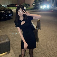 Super Fairy Gentle Bubble Sleeve Spicy Girl Dress Womens New Summer Design Sense French Wrapped Hip 