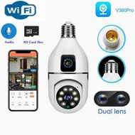 CCTV Wifi PTZ Bohlam V380 Pro 1080p dan 920p Dual Lens Screen Monitoring Two Way Audio - SLN